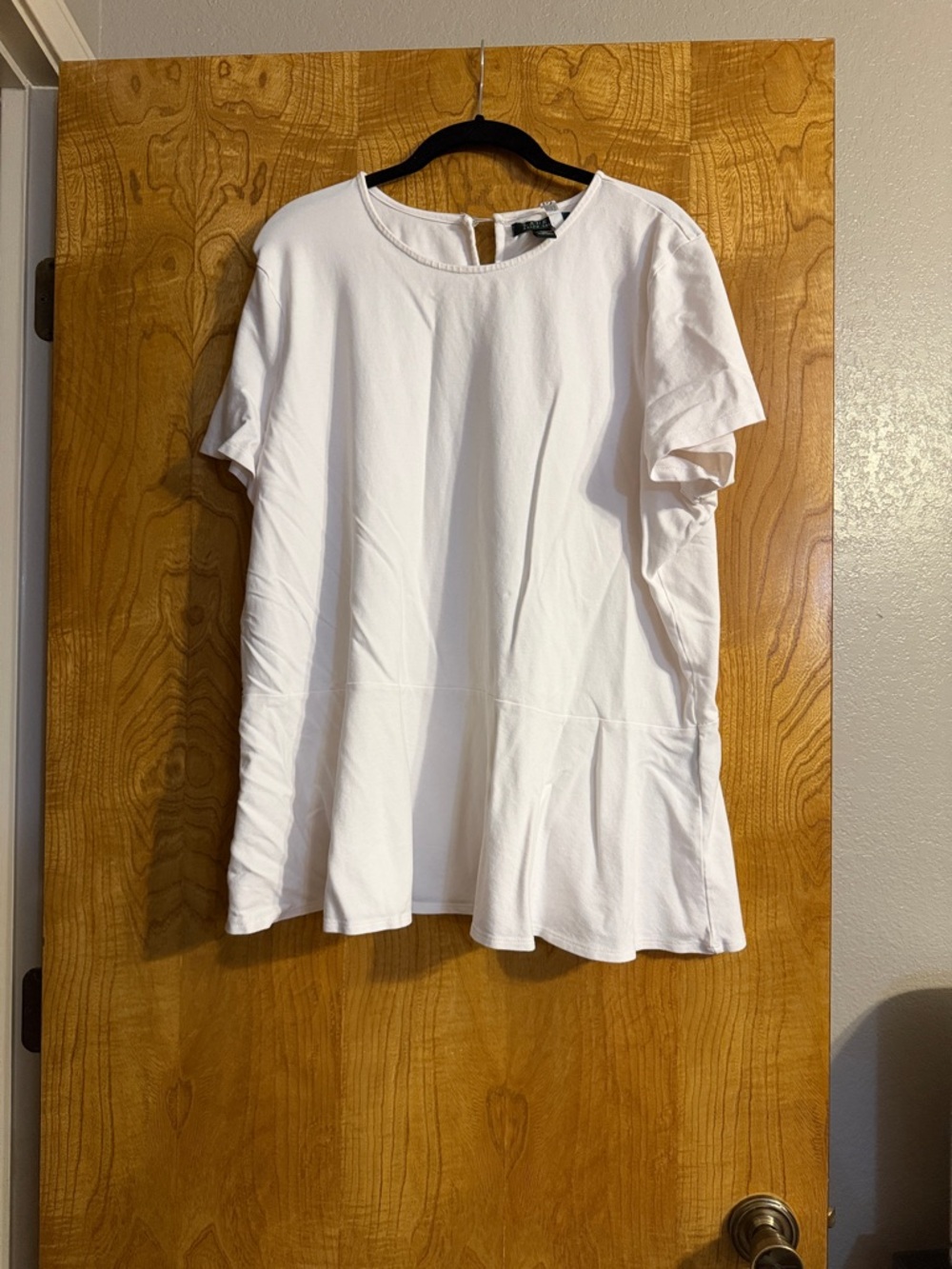Lauren Ralph Lauren White Short Sleeve Peplum Top